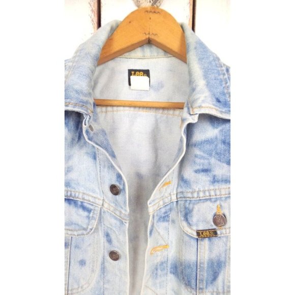 Vintage Lee sun bleached blue denim  jean jacket - Picture 4 of 5